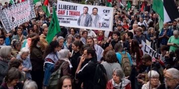 Manifestation à Barcelone pour demander la libération des militants arrêtés par Israël